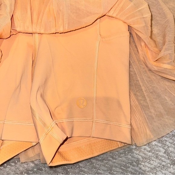 Lululemon Mesh Pleats Mid-Rise Mini Tennis Skirt Summer Glow Peach 4🍑 - Picture 9 of 12